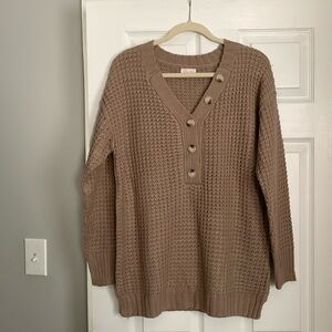 Sweater from pink lily. Over sized. Size small. Brown